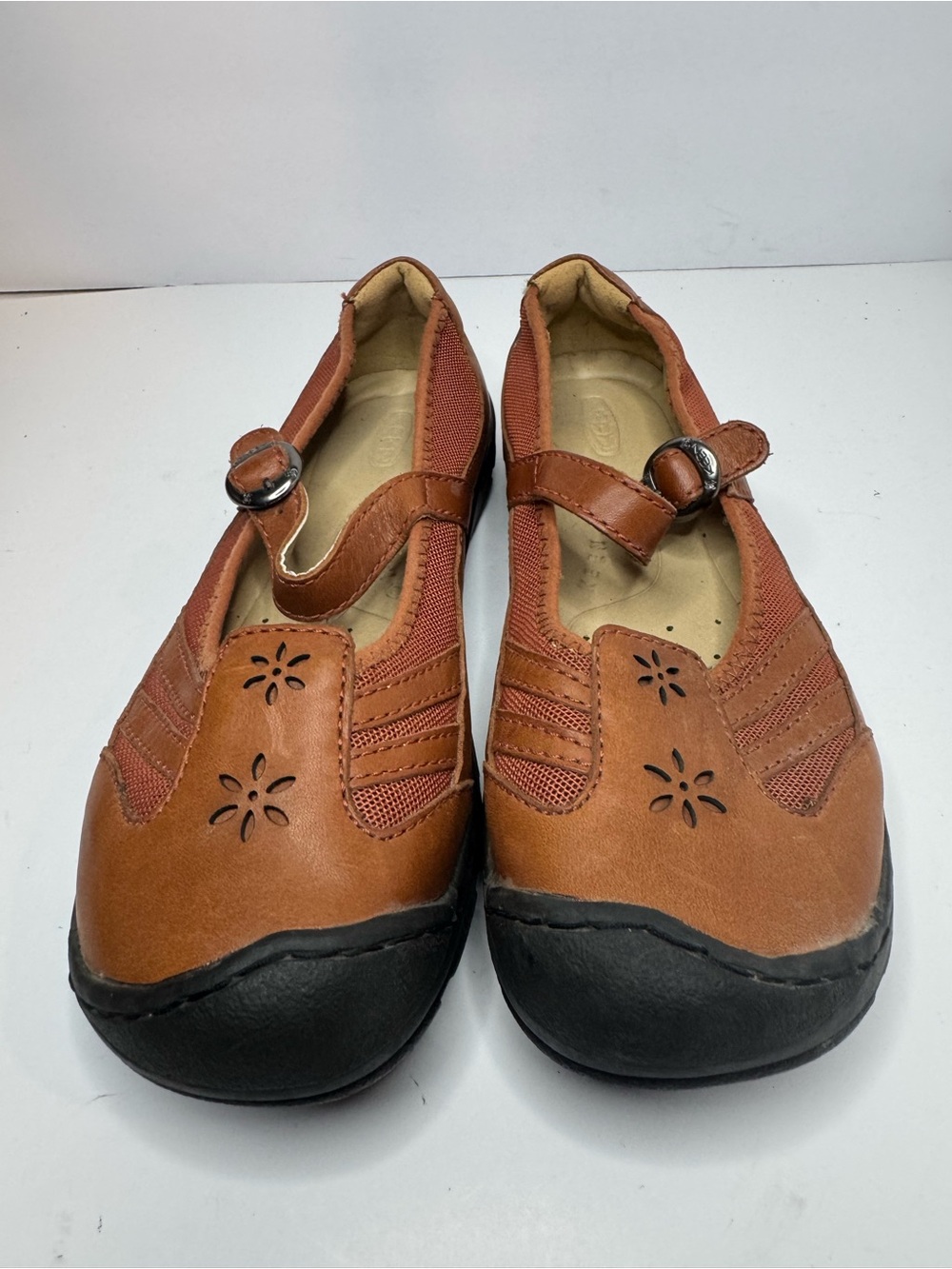 Keen Brown Leather Comfort Walking Mary Jane Loafers Women's Size 7.5